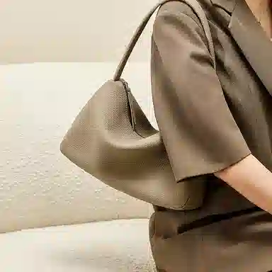 纳兰杜 高级感时尚女气质潮流女生百搭 头层牛皮 单肩包 中号 女款 大象灰