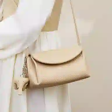 纳兰杜 软皮简约时尚高级感小众潮流通勤百搭 牛皮拼合成革 单肩包 中号 女款 多色
