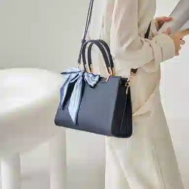 纳兰杜 手提包女百搭大容量通勤包包实用小众休闲品牌真皮女包 牛皮合成革 妈妈包手拎包单肩包斜挎包 大号 女款 蓝色/红色