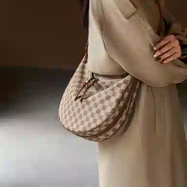 纳兰杜 复古印花高级感老花腋下包时尚简约通勤百搭 合成革 饺子包单肩斜挎包 常规 女款 卡其色