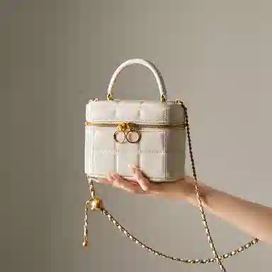 纳兰杜 百搭小众精致 合成革 斜挎手提单肩包 常规 女款 子夜黑/米白色