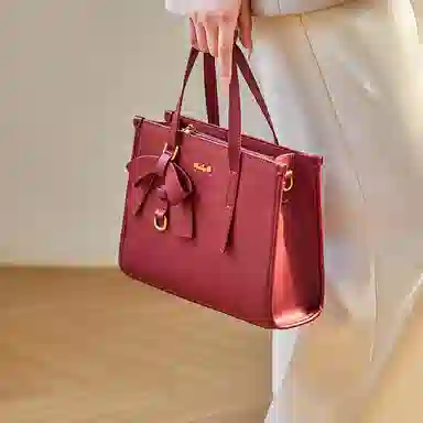 纳兰杜 女包通勤百搭大容量实用休闲女士包包 牛皮拼合成革 手提包托特包单肩包斜挎包 常规 女款 米白拼杏/子夜黑