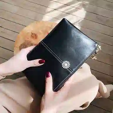 纳兰杜 女包百搭复古通勤优雅简约实用精致休闲 牛皮拼合成革 妈妈包单肩斜挎包小方包 中号 女款 黑色