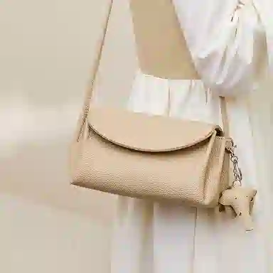 纳兰杜 软皮简约时尚高级感小众潮流通勤百搭 牛皮拼合成革 单肩包 中号 女款 多色