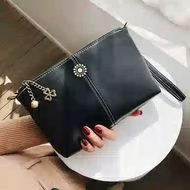 纳兰杜 女包百搭复古通勤优雅简约实用精致休闲 牛皮拼合成革 妈妈包单肩斜挎包小方包 中号 女款 黑色