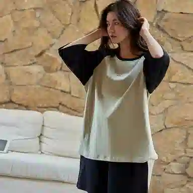 俏薇妮 简约凉感柔软可爱字母高级感短袖短裤家居服舒适透气休闲宽松可外穿夏季睡衣套装 女款
