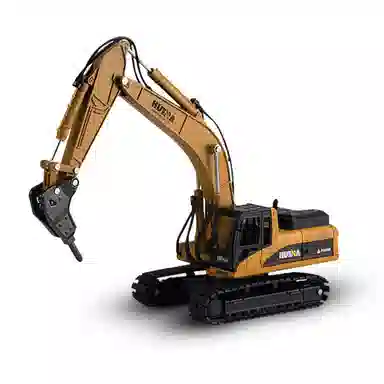 汇纳 钻打碎机挖掘机 合金破拆机 工程车模型 成品模型