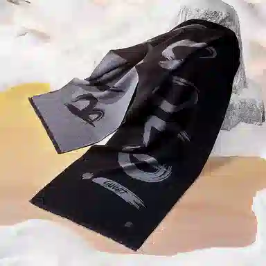 高梵 黑金高定黑标保暖加厚 聚酯纤维 绒线围巾 男女同款情侣款