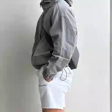 我是大卫 美式高街个性户外连帽防晒短款设计抽绳夹克外套 男女同款