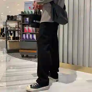 我是大卫 垂感拖地基础款简约阔腿直筒宽松西裤休闲裤 男女同款