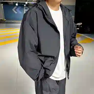 我是大卫 美式连帽户外机能风宽松工装夹克外套 通用 深灰色