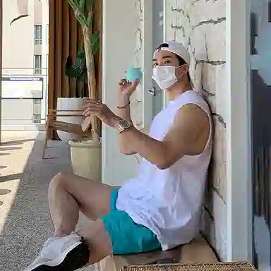 我是大卫 时尚宽松圆领休闲背心 男款 白色