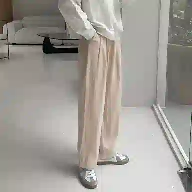 我是大卫 宽松薄款阔腿简约气质韩系轻熟风直筒休闲裤 男女同款