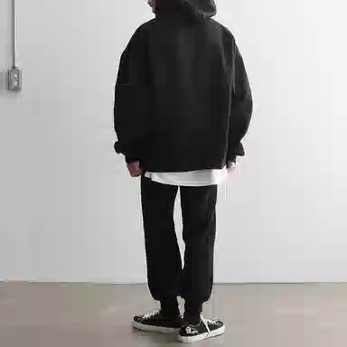 我是大卫 纯色跑步比赛健身运动风休闲宽松束脚休闲裤 男女同款