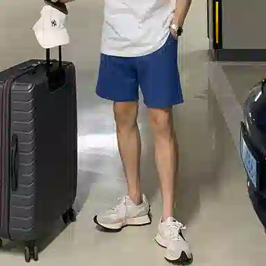 我是大卫 宽松韩版潮流潮牌百搭休闲短裤 男款 蓝色