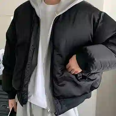 我是大卫 纯色棒球领飞行员防寒保暖休闲棉服 男女同款