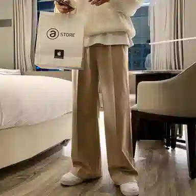 我是大卫 纯色宽松韩系简约百搭西裤直筒阔腿裤休闲裤 男女同款