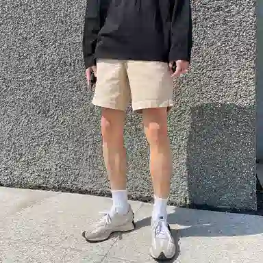 我是大卫 文艺风休闲运动健身系带宽松直筒休闲短裤 男女同款