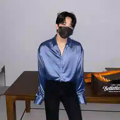 我是大卫 设计感小众免烫宽松纯色港风长袖衬衫 男款