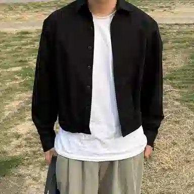 我是大卫 美式潮牌复古风翻领宽松短款小众高级感休闲百搭夹克外套 通用