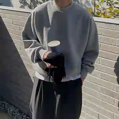 我是大卫 时尚潮流加绒圆领休闲套头宽松百搭长袖卫衣 男女同款