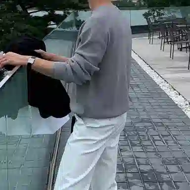 我是大卫 美式亨利领毛衣内搭打底衫休闲慵懒宽松潮流长袖针织衫 男女同款