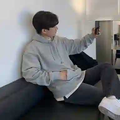 我是大卫 美式百搭纯色复古套头重磅宽松潮牌卫衣 男女同款