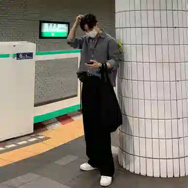 我是大卫 拉链口袋阔腿直筒百搭基础款韩版西裤休闲裤 男女同款