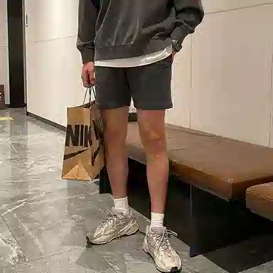 我是大卫 韩国水洗做旧春夏季高级感五分休闲短裤 男款 深灰色