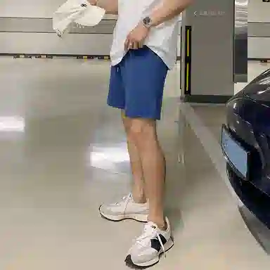 我是大卫 宽松韩版潮流潮牌百搭休闲短裤 男款 蓝色