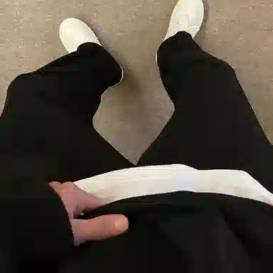 我是大卫 纯色直筒宽松中腰卫裤休闲裤 男女同款