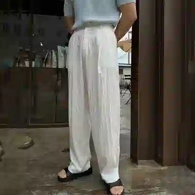 我是大卫 垂坠感速干直筒韩版简约宽松阔腿休闲裤 男女同款