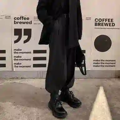 我是大卫 潮流宽松百搭西裤直筒垂坠感束脚休闲裤 男女同款