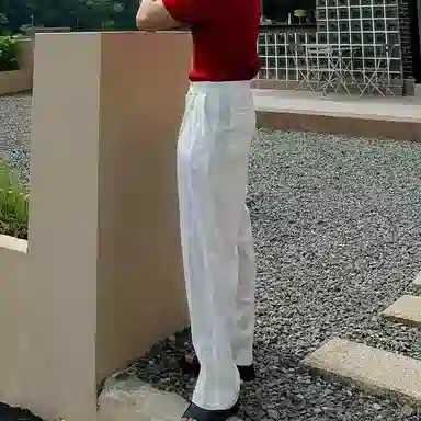 我是大卫 垂坠感速干直筒韩版简约宽松阔腿休闲裤 男女同款