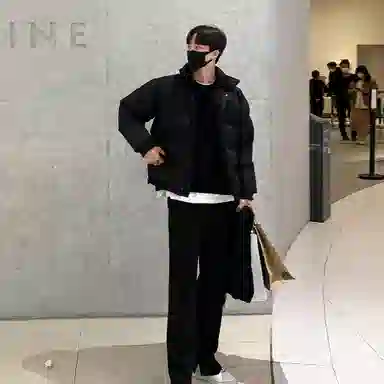 我是大卫 纯色简约立领面包服棉服 男女同款