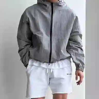 我是大卫 美式高街个性户外连帽防晒短款设计抽绳夹克外套 男女同款