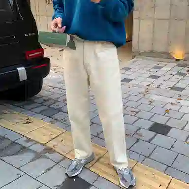 我是大卫 日系复古简约直筒宽松垂感休闲裤 男女同款