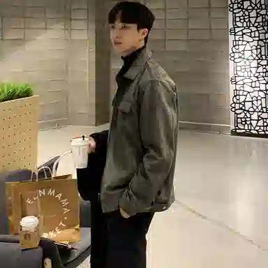 我是大卫 毛呢复古港风保暖加厚休闲夹克 男女同款