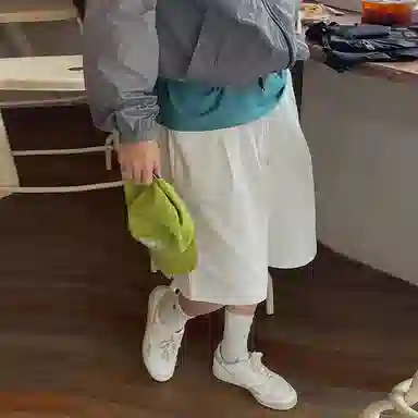 我是大卫 夏季新款复古工装纯色休闲短裤 男款 白色