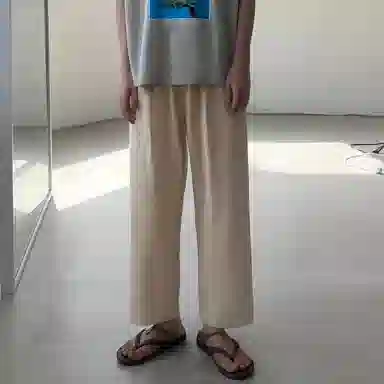 我是大卫 宽松薄款阔腿简约气质韩系轻熟风直筒休闲裤 男女同款