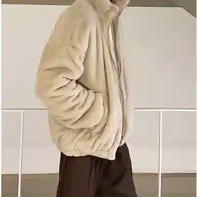 我是大卫 羊羔毛摇粒绒保暖加厚立领棉服 男女同款