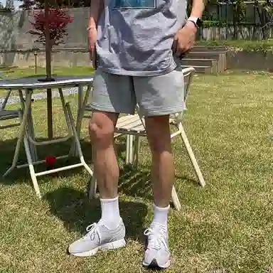 我是大卫 日系复古少年感宽松卫裤简约百搭直筒休闲短裤 男女同款