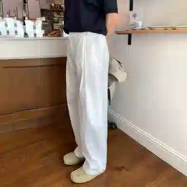 我是大卫 日系高级轻熟风直筒阔腿时尚宽松小众休闲裤 男女同款