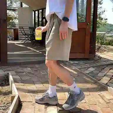 我是大卫 薄款简约舒适百搭纯色休闲短裤 男款 卡其色
