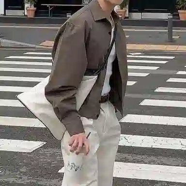 我是大卫 美式潮牌复古风翻领宽松短款小众高级感休闲百搭夹克外套 通用