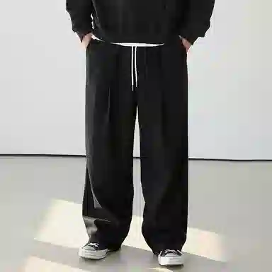 我是大卫 高街百搭纯色直筒简约宽松休闲裤 男款