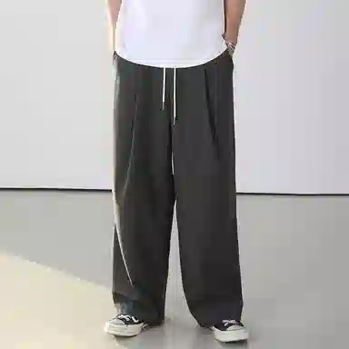 我是大卫 高街百搭纯色直筒简约宽松休闲裤 男款