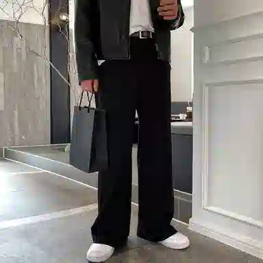 我是大卫 纯色宽松韩系简约百搭西裤直筒阔腿裤休闲裤 男女同款