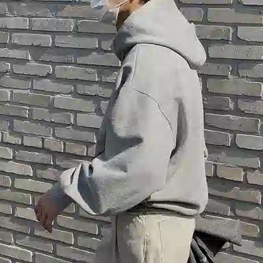 我是大卫 基础简约纯色重磅休闲落肩连帽休闲卫衣 男女同款