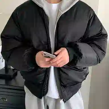 我是大卫 纯色棒球领飞行员防寒保暖休闲棉服 男女同款